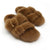 Mink Fur double strap slides