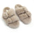 Mink Fur double strap slides